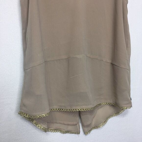 One Teaspoon Tan Tank Top With Gold Detailing - Picture 4 of 13